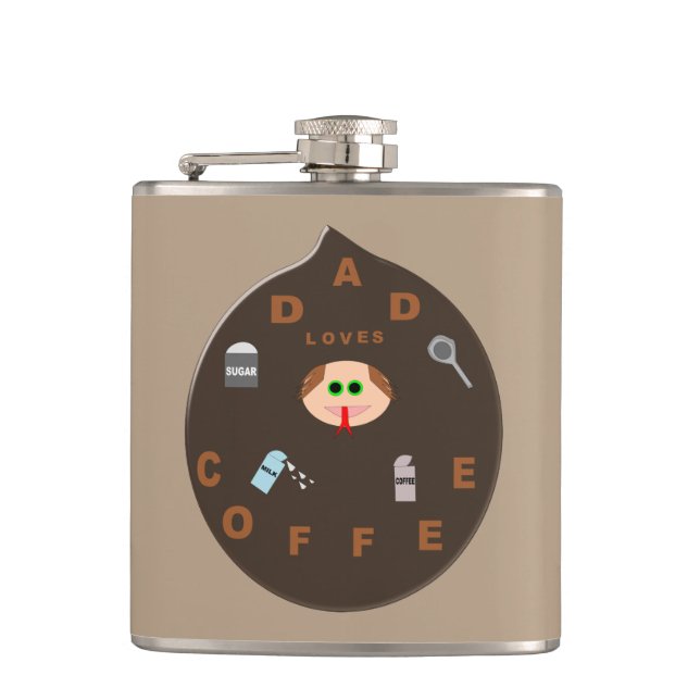 Funny Vater Monster Liebe Kaffeefass Flachmann (Vorderseite)