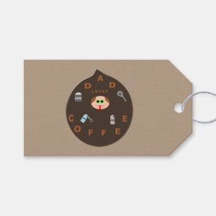Funny Vater Monster Lieben Coffee Custom Gift Tags Geschenkanhänger