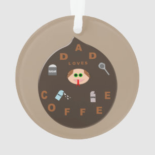 Funny Vater Monster Lieben Kaffee Akryler Ornament