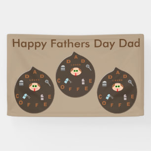 Funny Vater Monster Lieben Kaffee Custom Banner