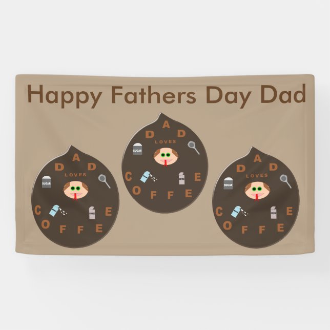 Funny Vater Monster Lieben Kaffee Custom Banner (Horizontal)