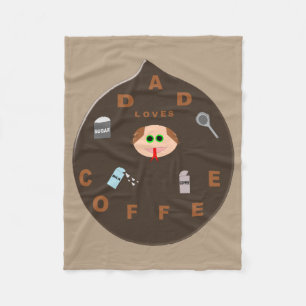 Funny Vater Monster Lieben Kaffee Fleece Blanken