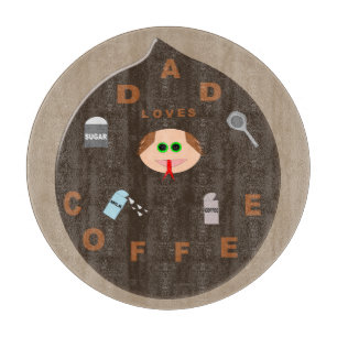 Funny Vater Monster Lieben Kaffee Glass Cutting Bo Schneidebrett