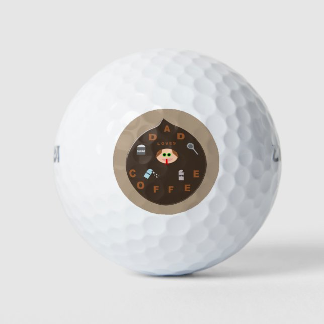 Funny Vater Monster Lieben Kaffee Golf Ball (Vorderseite)