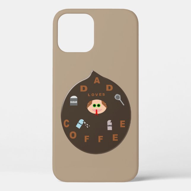 Funny Vater Monster Lieben Kaffee iPhone Case (Rückseite)