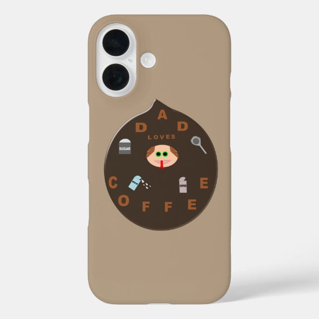 Funny Vater Monster Lieben Kaffee iPhone Case (Rückseite)