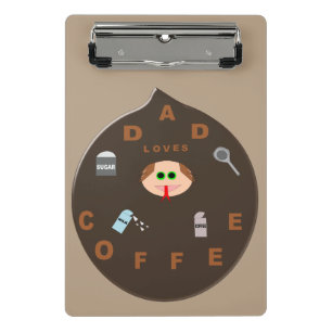 Funny Vater Monster Lieben Kaffee Mini Zwischenabl Klemmbrett