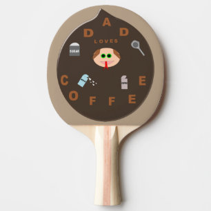 Funny Vater Monster Lieben Kaffee Pong Paddle Padd Tischtennis Schläger