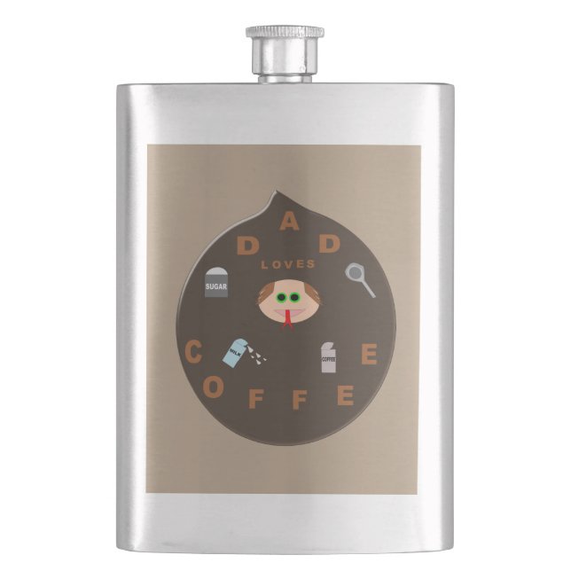 Funny Vater Monster Lieben Kaffeefass Flachmann (Vorderseite)