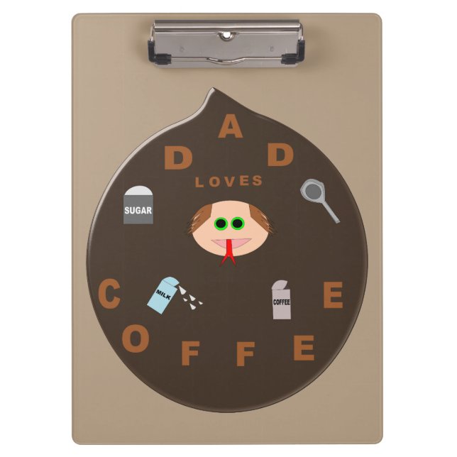 Funny Vater Monster Lieben Kaffeepappe Klemmbrett (Vorderseite)