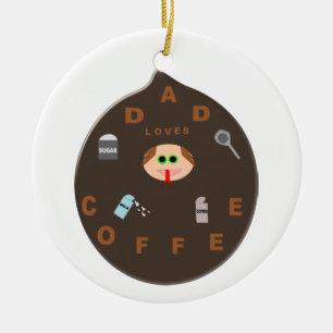 Funny Vater Monster Lieben Kaffeeplantage Keramikornament