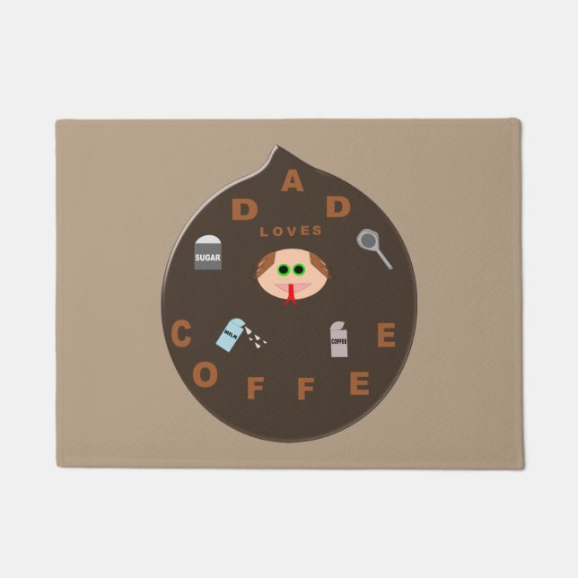 Funny Vater Monster Lieben Kaffeetasse Mat Fußmatte (Vorderseite)