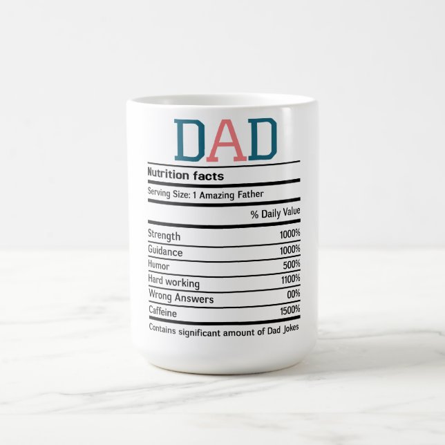 Funny Vater Nutrition Fakten Kaffeetasse (Mittel)