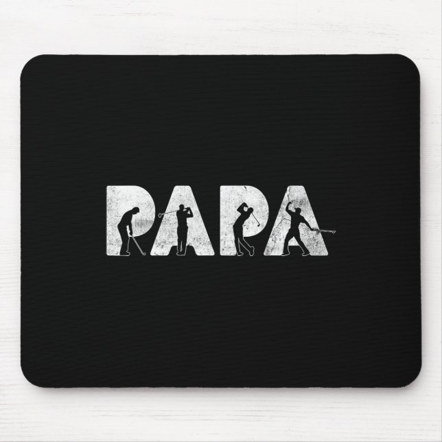 Funny Vater Papa Golf Daddy Funny Fathers Day Gesc Mousepad (Vorne)
