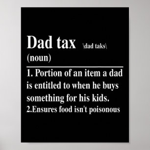 Funny Vater Tax Definition Daddy Vatertag Poster