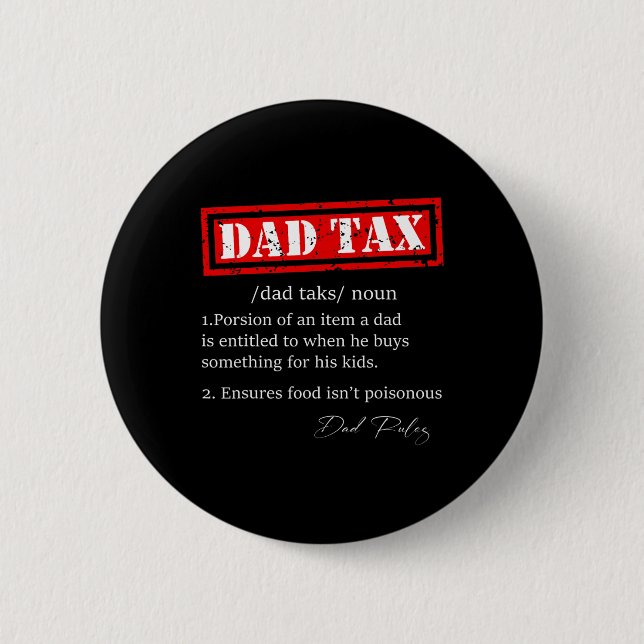Funny Vater Tax Definition Sarcastic Vatertag Gi Button (Vorderseite)