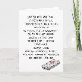 Funny Vater TV Sportfan Valentine Card Karte