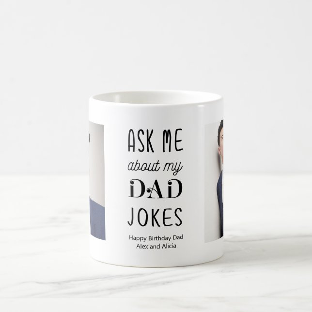 Funny Vater Vater Zitat Schwarz-weißes Foto Kaffeetasse (Mittel)