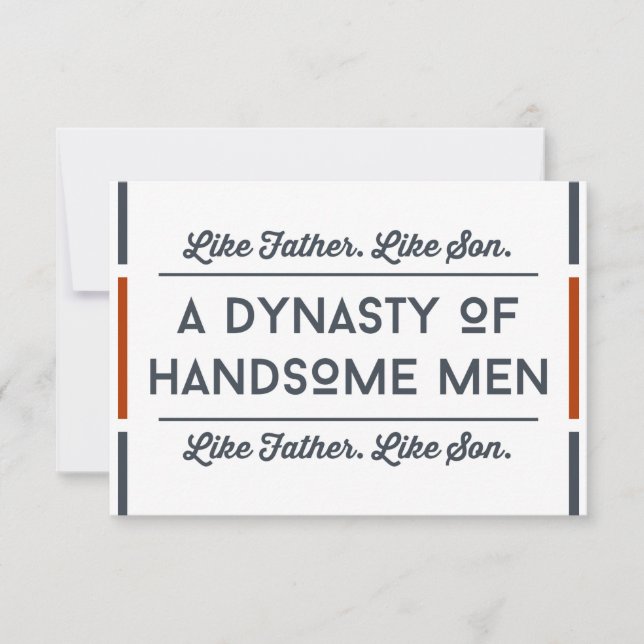 Funny Vathday Card, Typografie Handsome Vater Karte (Vorderseite)