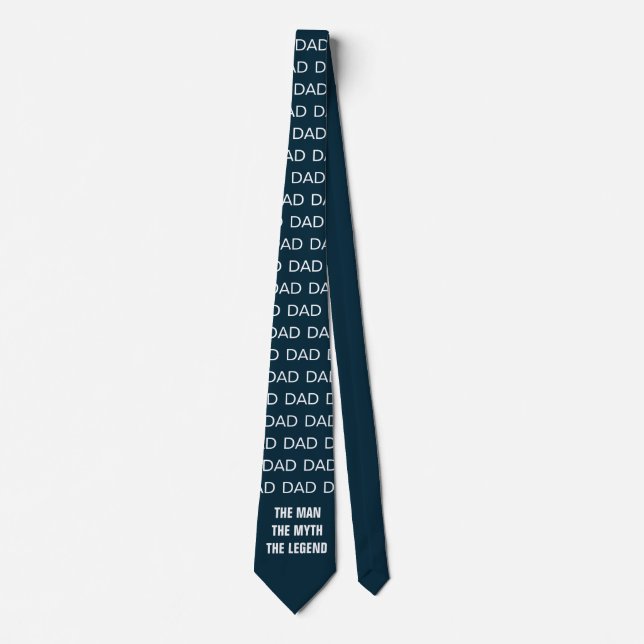 Funny Vathers Day Navy Blue Typografy Krawatte (Vorderseite)