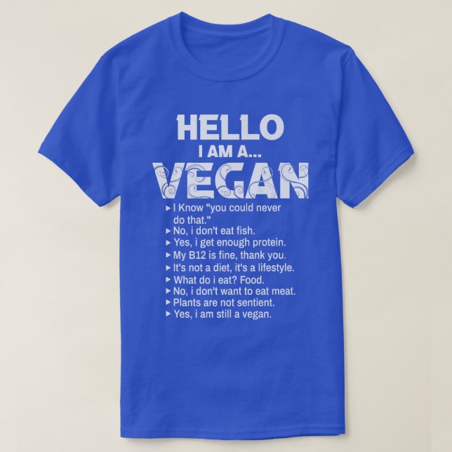Funny Vegan Activism Gym Athlete Vegetarian Hallo T-Shirt (Design vorne)