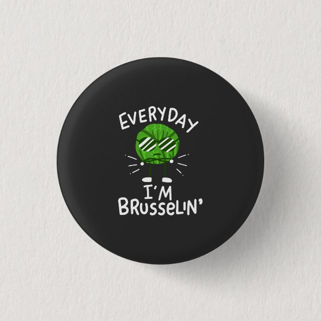Funny Vegan Brussels Sprossen Button (Vorderseite)