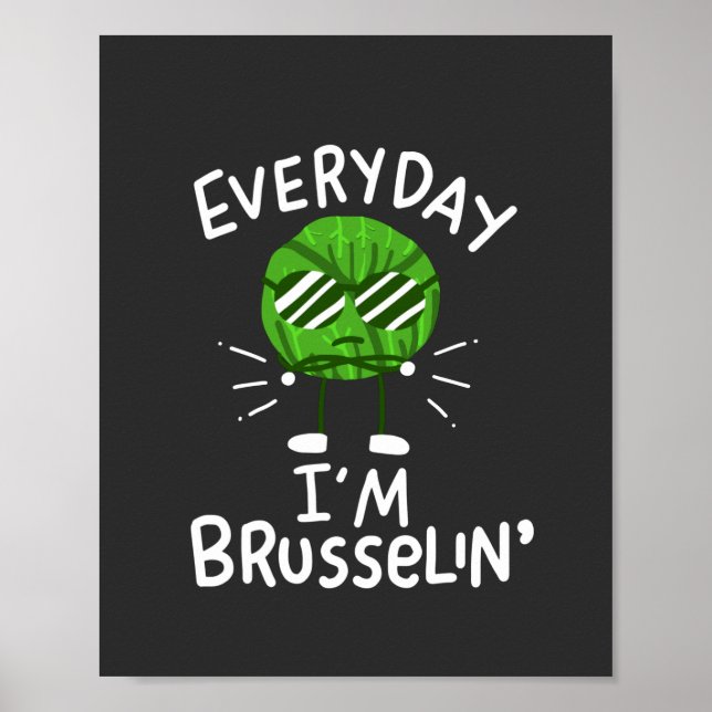 Funny Vegan Brussels Sprossen Poster (Vorne)