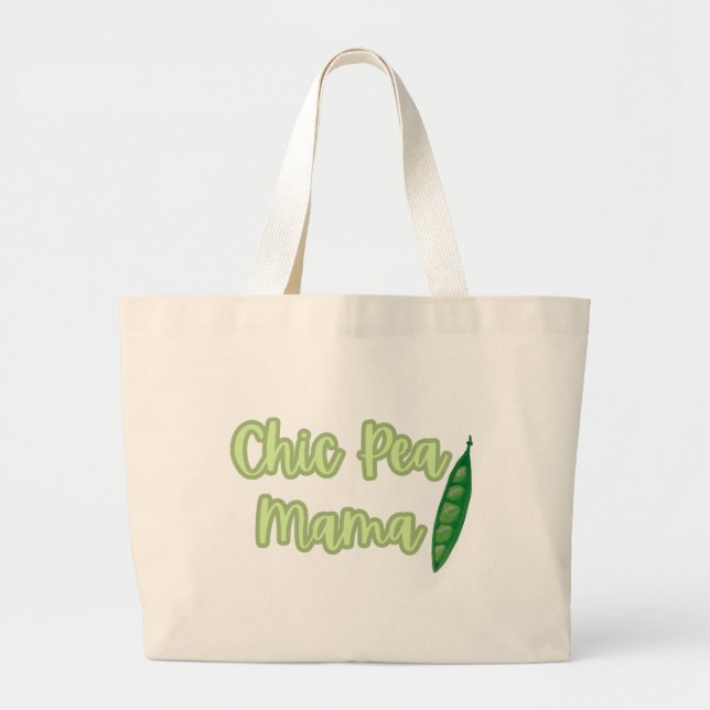 Funny Vegan Chic Pea Mama Women's Jumbo Stoffbeutel (Vorne)