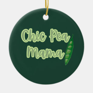 Funny Vegan Chic Pea Mama Women's Keramik Ornament
