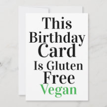Funny Vegan Gluten Free Geburtstagskarte