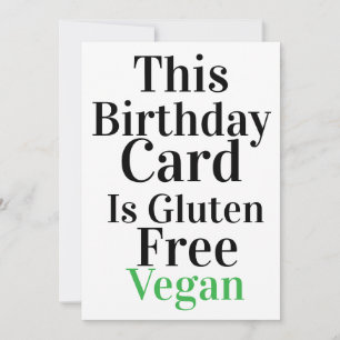 Funny Vegan Gluten Free Geburtstagskarte Einladung