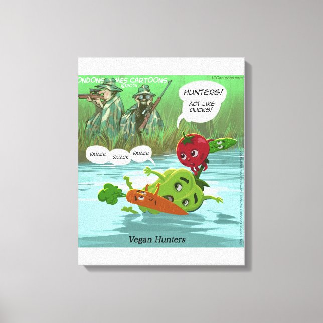 Funny Vegan Jäger Canvas Print Leinwanddruck (Vorderseite)
