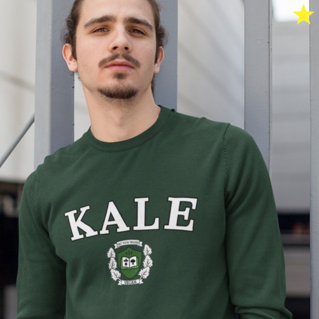 Funny Vegan Kale University Logo Sweatshirt (Von Creator hochgeladen)