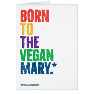 Funny "Vegan Mary" Autokorrekte Weihnachtskarte