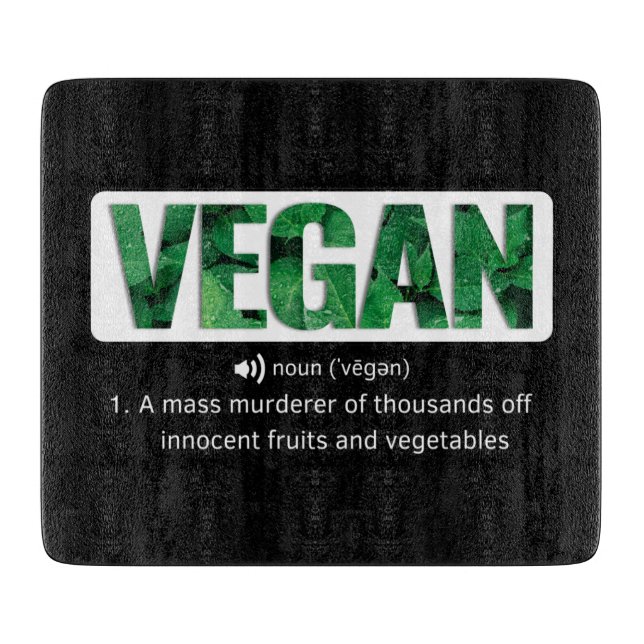 Funny Vegan Quotes Typografie Schneidebrett (Vorderseite)