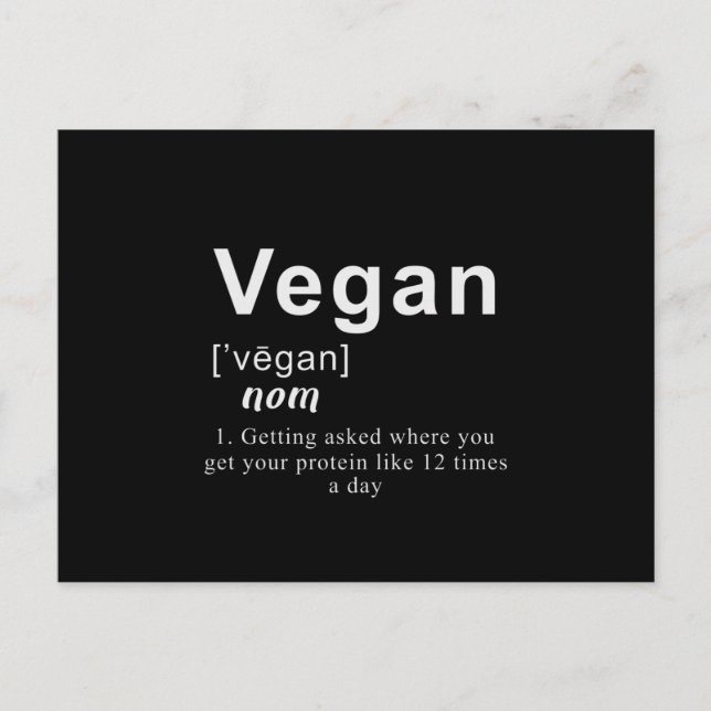 Funny Vegan Shirt - Vegane Definition Postkarte (Vorderseite)