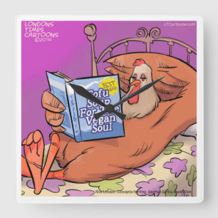Funny Vegan Soul Wall Clock Quadratische Wanduhr