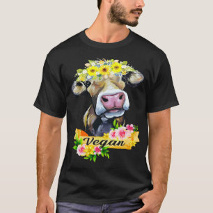 Funny Vegane Blume Kuh Vegetarian Lovers Tiere C T-Shirt