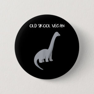 Funny Veganes T-Shirt mit Dinosaurier-Image Button