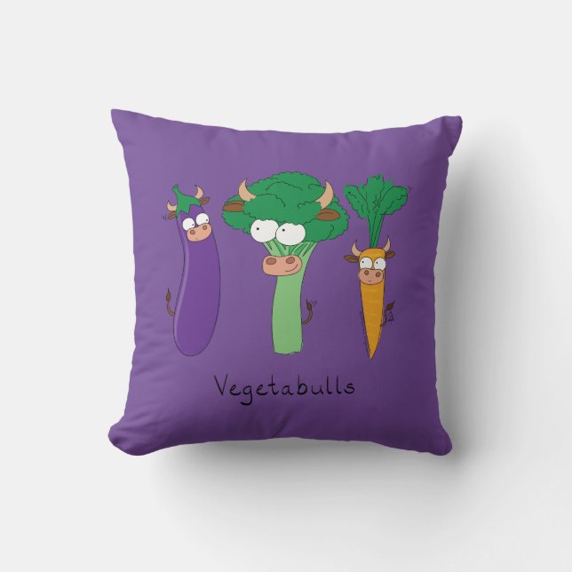 Funny Vegetables Niedlicher Cartoon Kinder Kissen (Vorderseite)