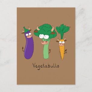 Funny Vegetables Niedlicher Cartoon Kinder Postkarte
