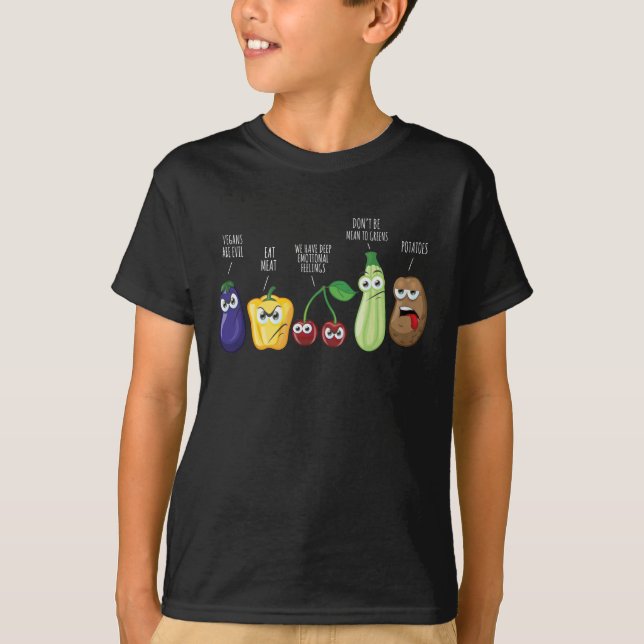Funny Vegetables Spaß Vegan Sarcastic Zitat T-Shirt (Vorderseite)