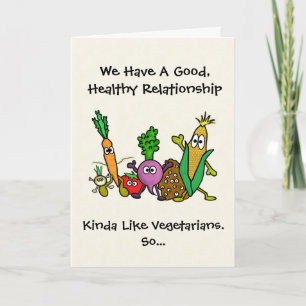 Funny Vegetarian oder Vegan Valentine's Day Card Karte