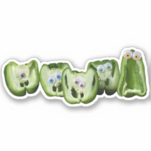Funny Veggies Googly Eye Paprikaschoten Food Spaß Aufkleber