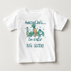 Funny Veggies New Big Sister Baby T-shirt