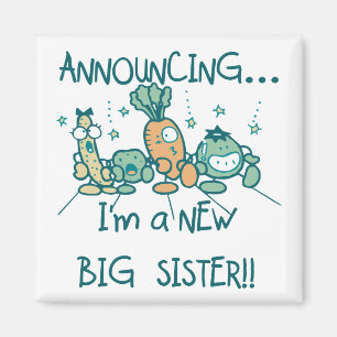 Funny Veggies New Big Sister Magnet