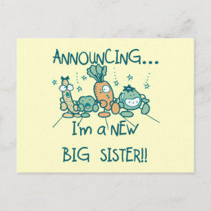Funny Veggies New Big Sister Postkarte