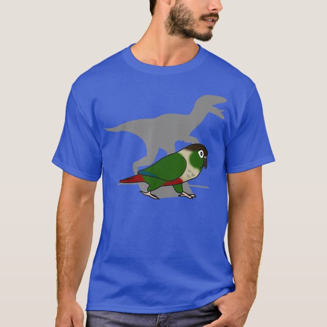 Funny Velociraptor Green Cheeked Conure Birb T-Shirt (Vorderseite)