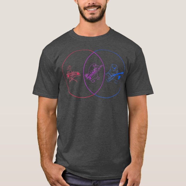 Funny Venndiagramm schöne Ente seltene Platypus ni T-Shirt (Vorderseite)