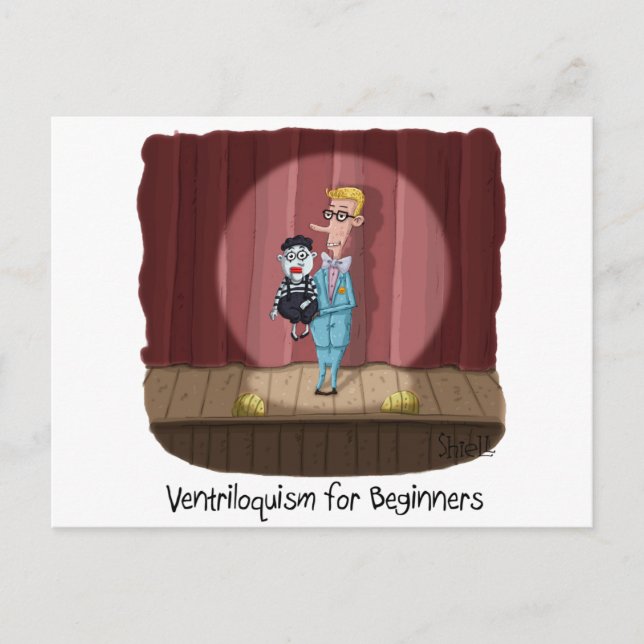 Funny Ventriloquism für Anfänger Card oder Geschen Postkarte (Vorderseite)